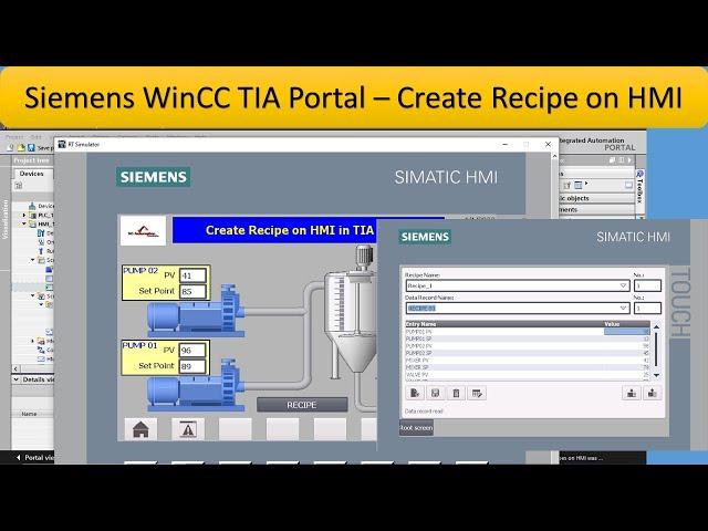 Siemens WinCC TIA Portal - Create Recipe on HMI | PLC/HMI tutorial | Industrial Automation