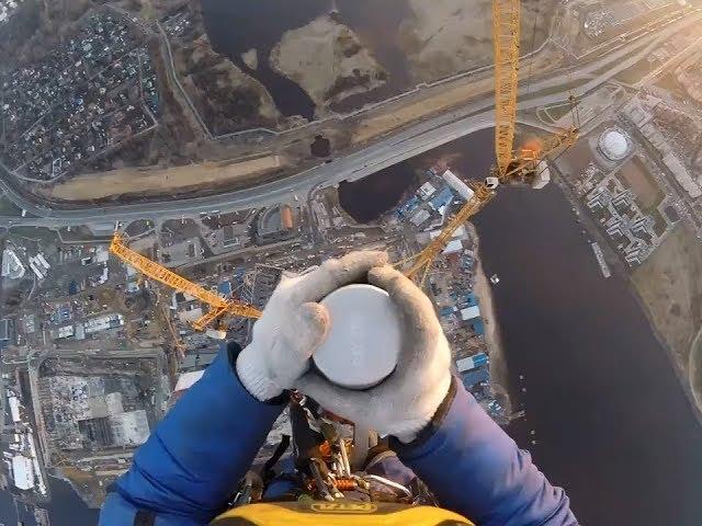 462m - Lakhta Center Top / Монтажники на шпиле Лахта Центра