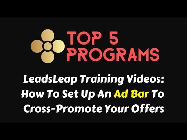 Leadsleap Training Video #9: How To Set Up A Leadsleap Ad Bar To Cross-Promote Your Ads