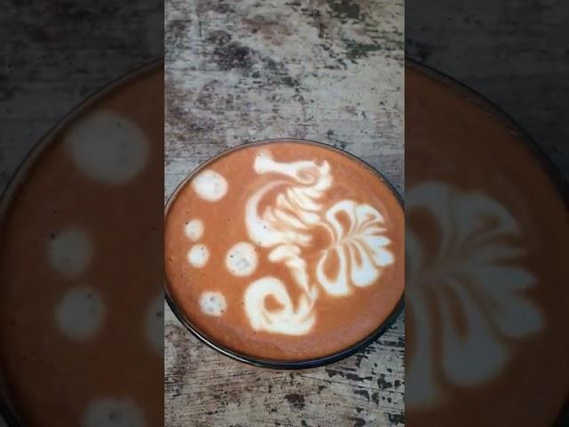 Art Coffee Latte Seahorses  #coffee #latteart #coffeelatteart #seahorses #latte