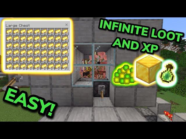 BEST SIMPLE 1.21 GOLD AND XP FARM TUTORIAL in Minecraft Bedrock (MCPE/Xbox/PS/Switch/PC)