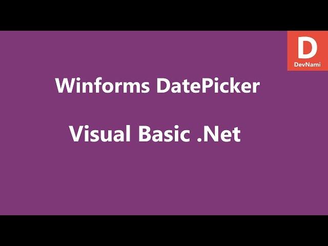 Visual Basic .Net DateTimePicker Control