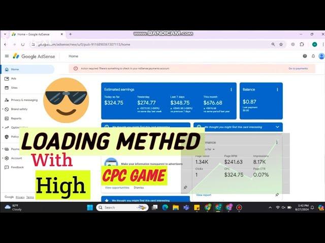 Google Adsense Loading New Methed | With High Cpc |Paid Methed Give away 