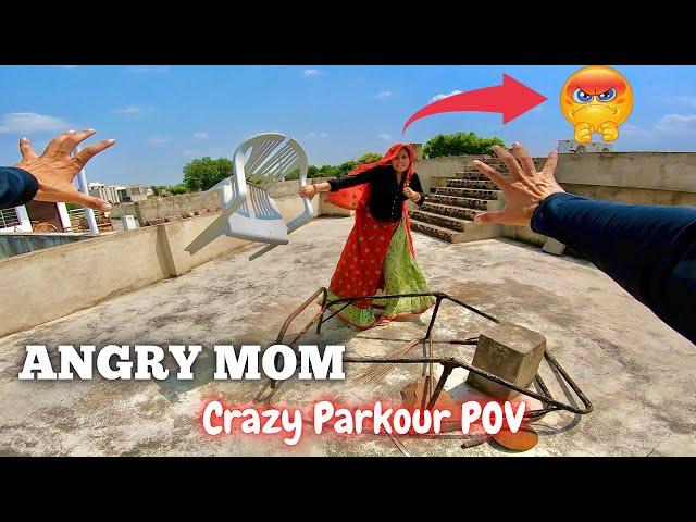 Angry MOM Crazy Parkour POV | by Best Indian Parkour  @Flyingmeenaboi