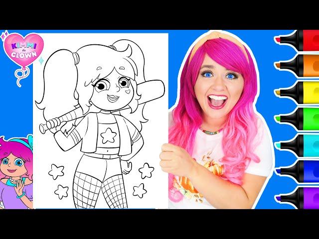 Coloring Kimmi as Harley Quinn | Kimmi The Clown Let's Dress-Up! Coloring Book Page