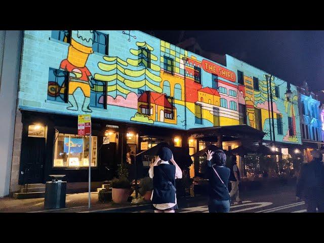 Vivid Sydney 2022 | Walking tour around The Rocks in the evening, Sydney Australia May 2022