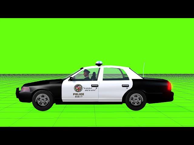 Green Screen Police Car Animation