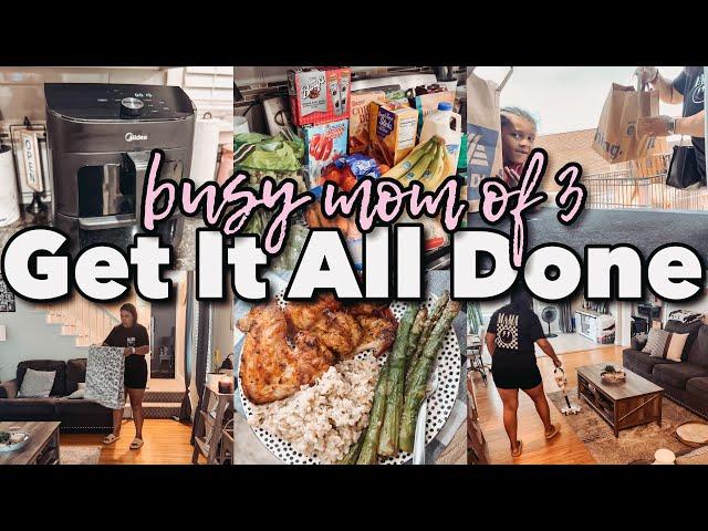 Realistic Get It All Done as a Mom of 3 | Grocery Haul, Clean With Me + New Air Fryer #singlemom