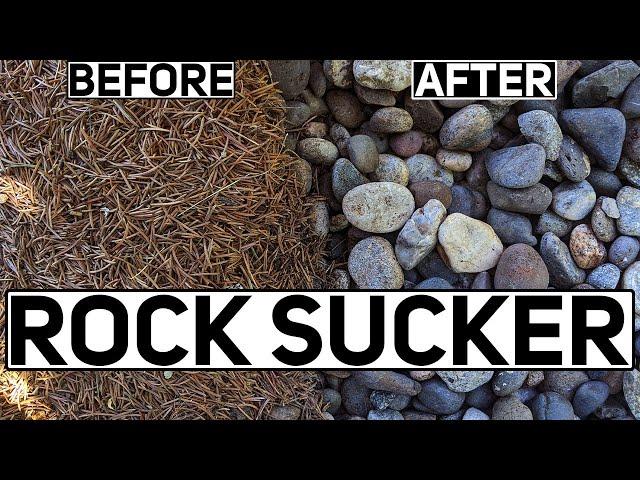 The Fastest and Easiest Way to Clean Landscape Rocks! The Mighty Pine Needle Vacuum!