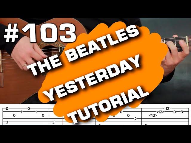 The Beatles Yesterday fingerstyle tutorial acoustic guitar cover instrumental tabs guitarclub4you