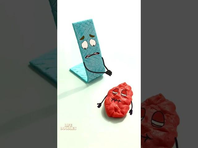 Life Doodles | Chewing gum is crying  #lifedoodles #doodle #shorts #bubblegum #gum #shortvideo