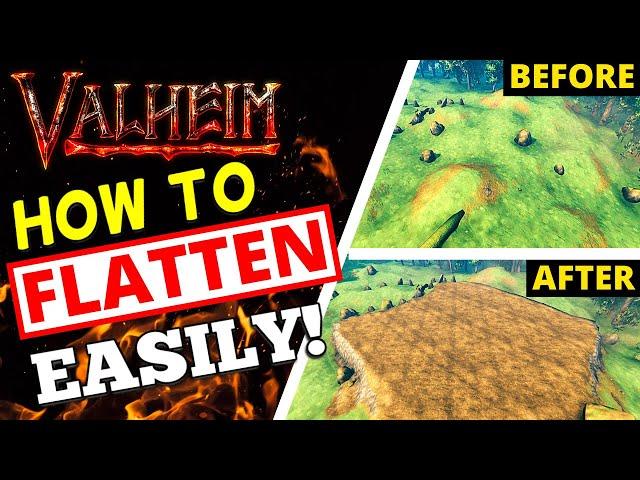 Valheim - How To Flatten Land Tutorial. EASY + FAST!