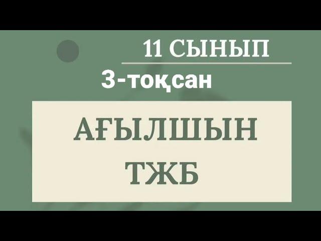 11 сынып Ағылшын 3 тоқсан Тжб