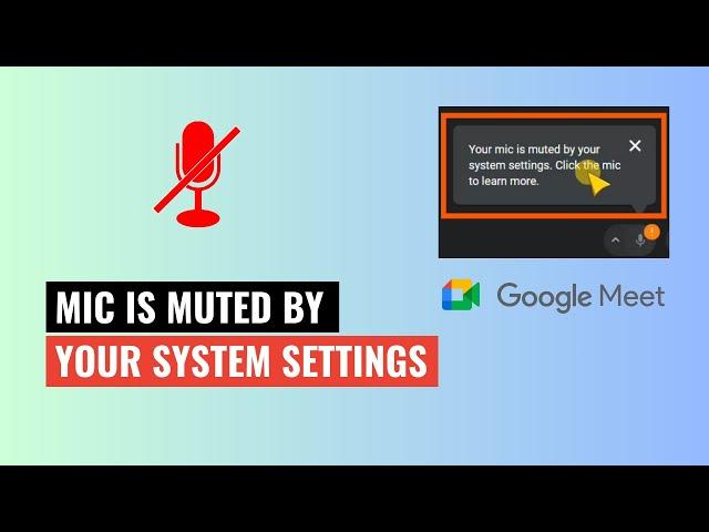 Your Mic is Muted by Your System Settings | Google Meet | 2024