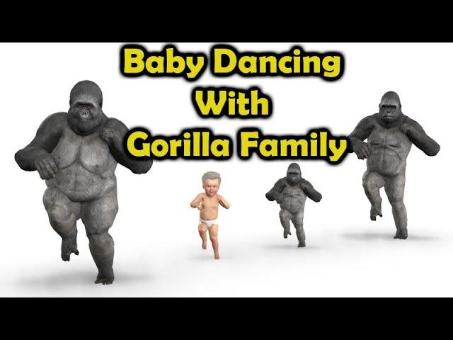 Gorilla Family VS Dinosaur Animation Cartoon