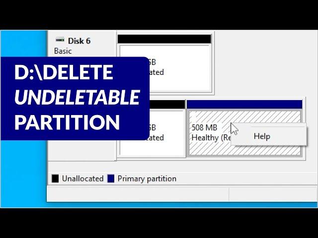 How to delete undeletable Recovery Partition on disk drive in Windows