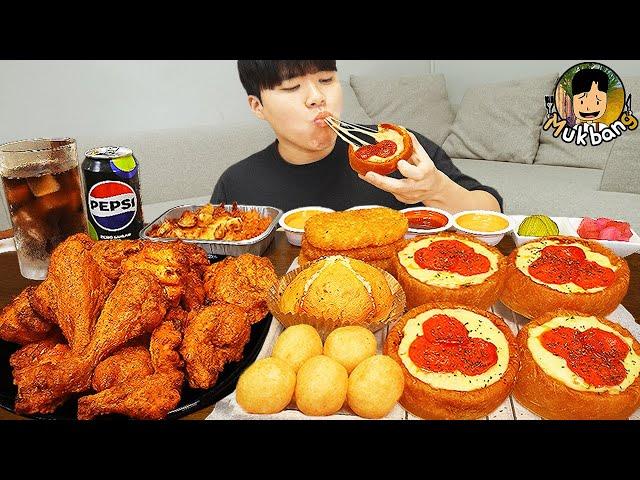 ASMR MUKBANG | Crispy Pepper Fried Chicken, Chicago Pizza, Fried Rice recipe ! eating