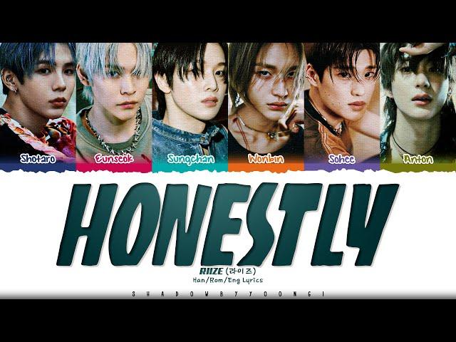 RIIZE 'Honestly' Lyrics (라이즈 Honestly 가사) [Color Coded Han_Rom_Eng] | ShadowByYoongi