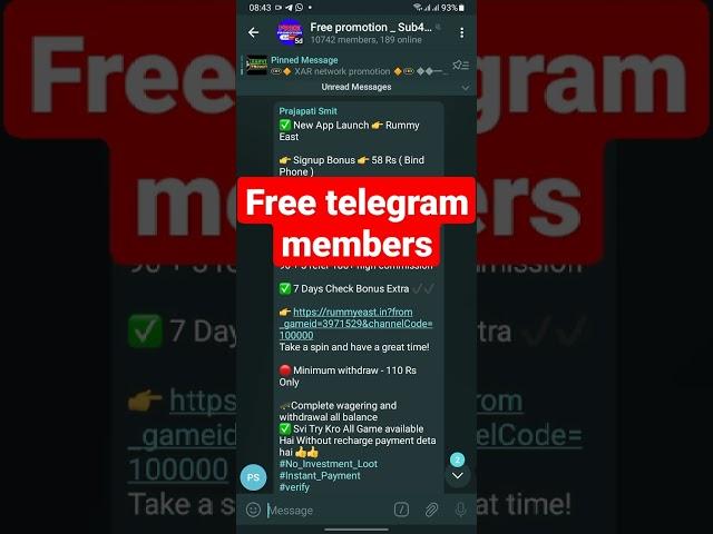 Free Telegram Members promotion #shorts #telegram @earnwithpenny