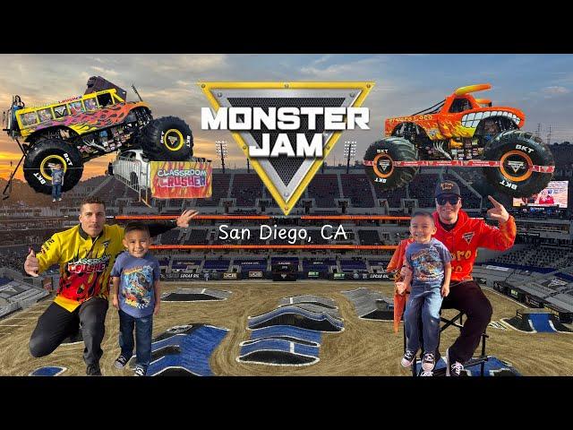 FUN TIME AT MONSTER JAM SAN DIEGO | PIT PARTY | Classroom Crusher | Mayhem | Toro Loco