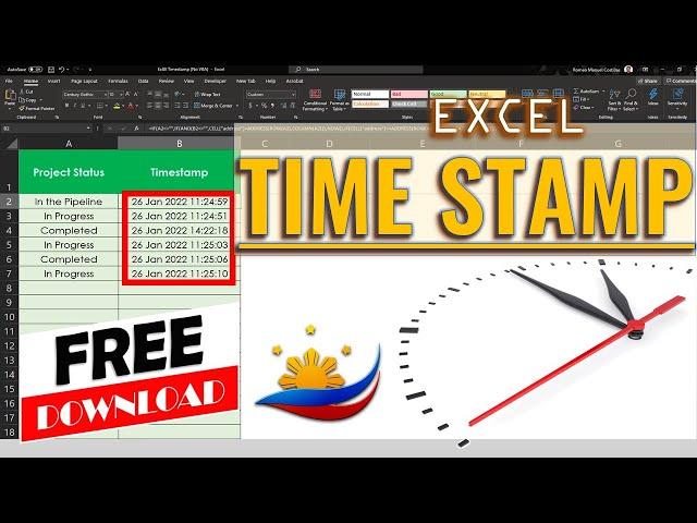 How to Add Timestamp in Excel