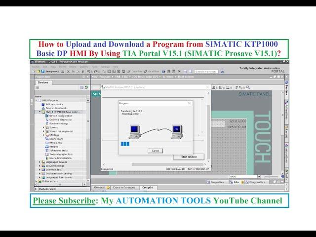 How to Upload and Download a Program from SIMATIC KTP1000 Basic DP HMI By Using TIA Portal V15.1?