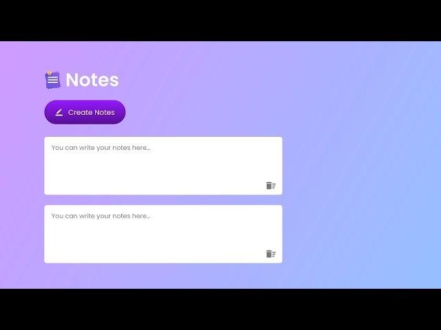 How To Build Notes App Using HTML CSS and JavaScript