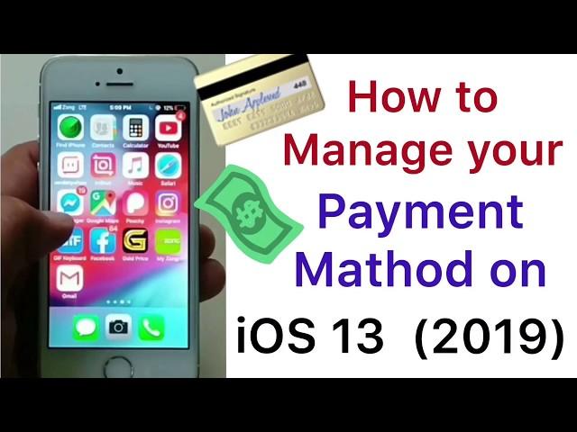 how to manage payment method on iPhone ios 13.