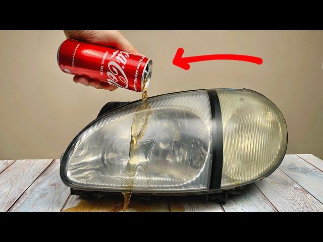 Brilliant method! Clears darkened headlights! In just 5 minutes