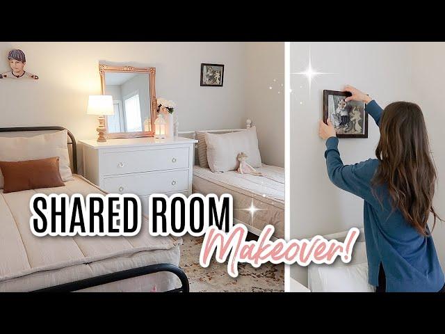 Shared Bedroom Transformation with Calm and Cohesive Kid's Bedroom Decor 3