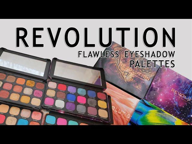 REVOLUTION || MAKEUP REVOLUTION LONDON FOREVER FLAWLESS EYESHADOW PALETTES SWATCHES