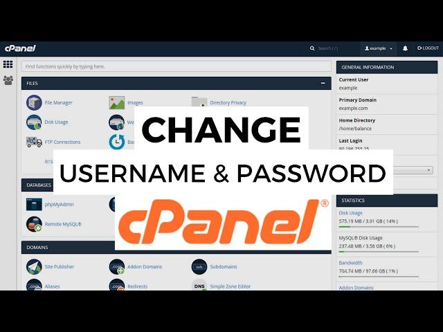 How to Change Username and Password of cPanel | Name Cheap Hosting |