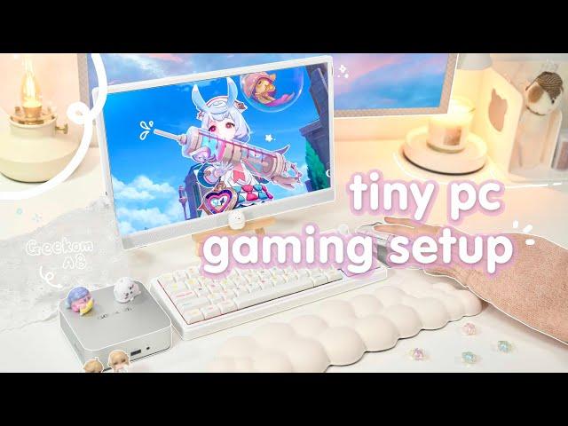 a tiny and cute (powerful) pc gaming setup | Geekom A8 | Mac mini | Genshin | Elden Ring 32GB 2TB