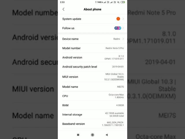 Latest MIUI V11.0.3.0.PEIMIXM Update Features for Redmi Note 5 Pro