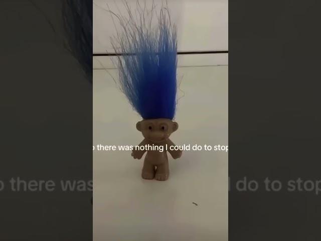 her beautiful blue hair off || #troll #blue #fypシ゚viral