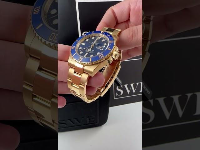 Rolex Submariner Yellow Gold Blue Dial Bezel Mens Watch 126618 Review | SwissWatchExpo