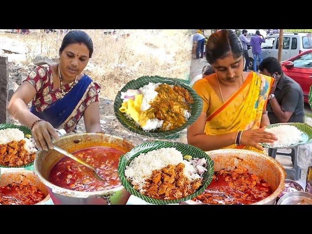 Hardworking Women's Selling Cheapest RoadSide Unlimited Meals | Indian Street Food