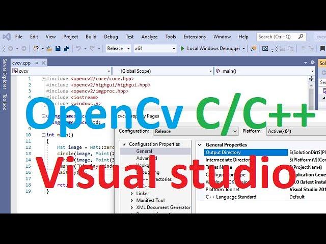 C/C++ OpenCv install and first use: visual studio windows10 64 bit