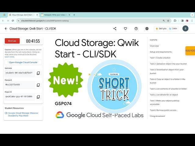 [NEW] Cloud Storage: Qwik Start - CLI/SDK || #qwiklabs || #GSP074 ||  [With Explanation️]