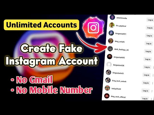 UNLIMITED Fake Instagram Account Kaise Banaye | Make More Instagram Accounts | King TECH