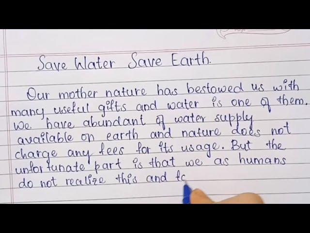 Essay on Save Water Save Earth in English || Essay writing