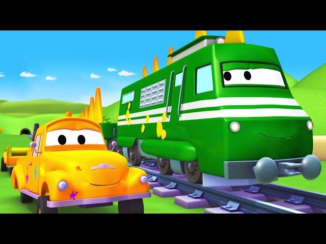 Tom The Tow Truck's Paint Shop: Troy is a Trainosaur | Truck cartoons for kids