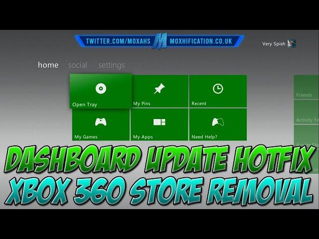 Xbox 360 Dashboard Update Hotfix | Xbox Live Store Removal (17599)