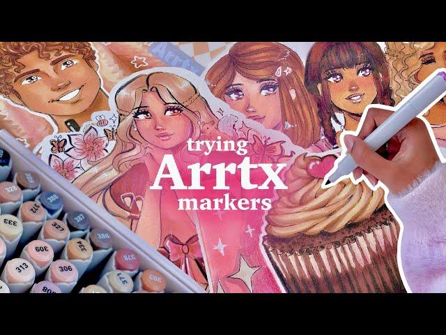 drawing in my sketchbook  unboxing Arrtx OROS 48 Skin Tone Colours Alcohol Markers set