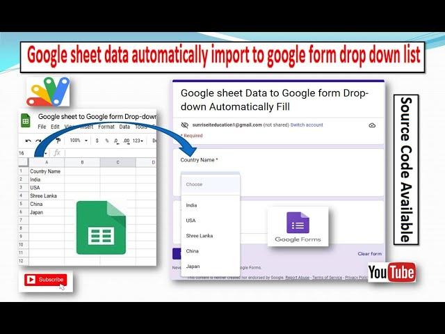 Google sheet data automatically import to google form drop down list II Google Form II गुगल फॉर्म