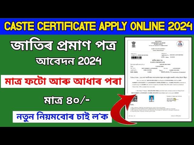 Caste certificate apply online 2024 // how to online apply caste certificate in assam