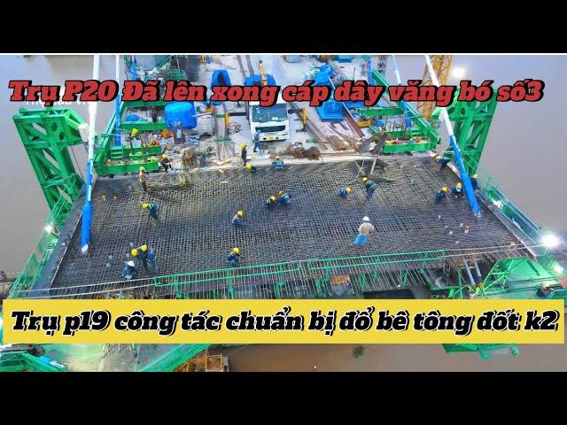 Cầu Rạch Miễu 2 ngày 24/10/2024 công tác chuẩn bị đổ bê tông đốt dầm K2 Trụ P19