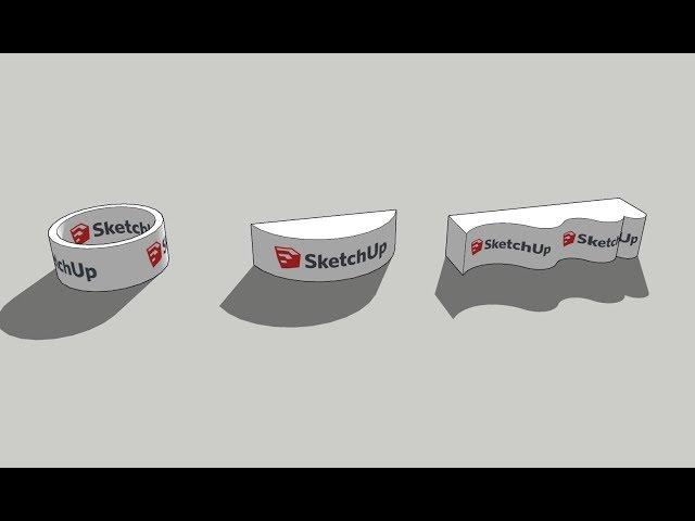 SketchUp 2018 Tutorial Applying Textures onto Curved, Circular, Convex & Concave Surfaces