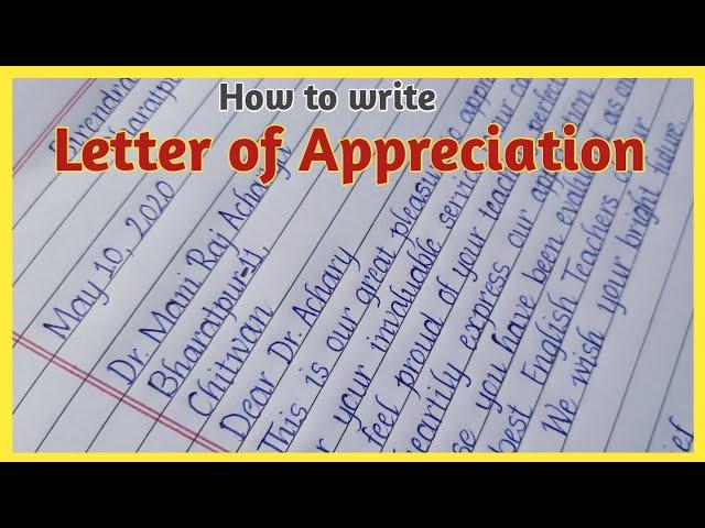 How to write appreciation letter | hand writing a letter english| Eng Teach