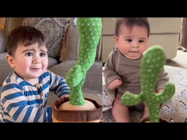 Baby with talking cactus | babies scaring from cactus